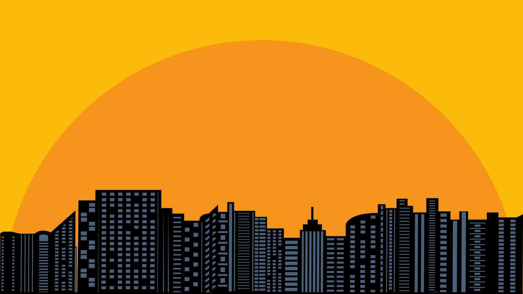 puesta de sol ciudad vector Arte diseño