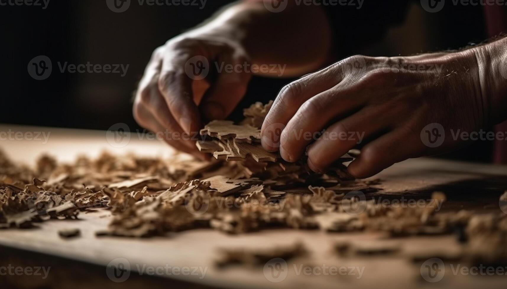 uno hombre hábil mano prepara hecho en casa chocolate postre en cocina generado por ai foto