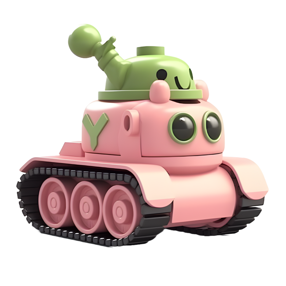 Cute tank isolated on background. Generative AI. png