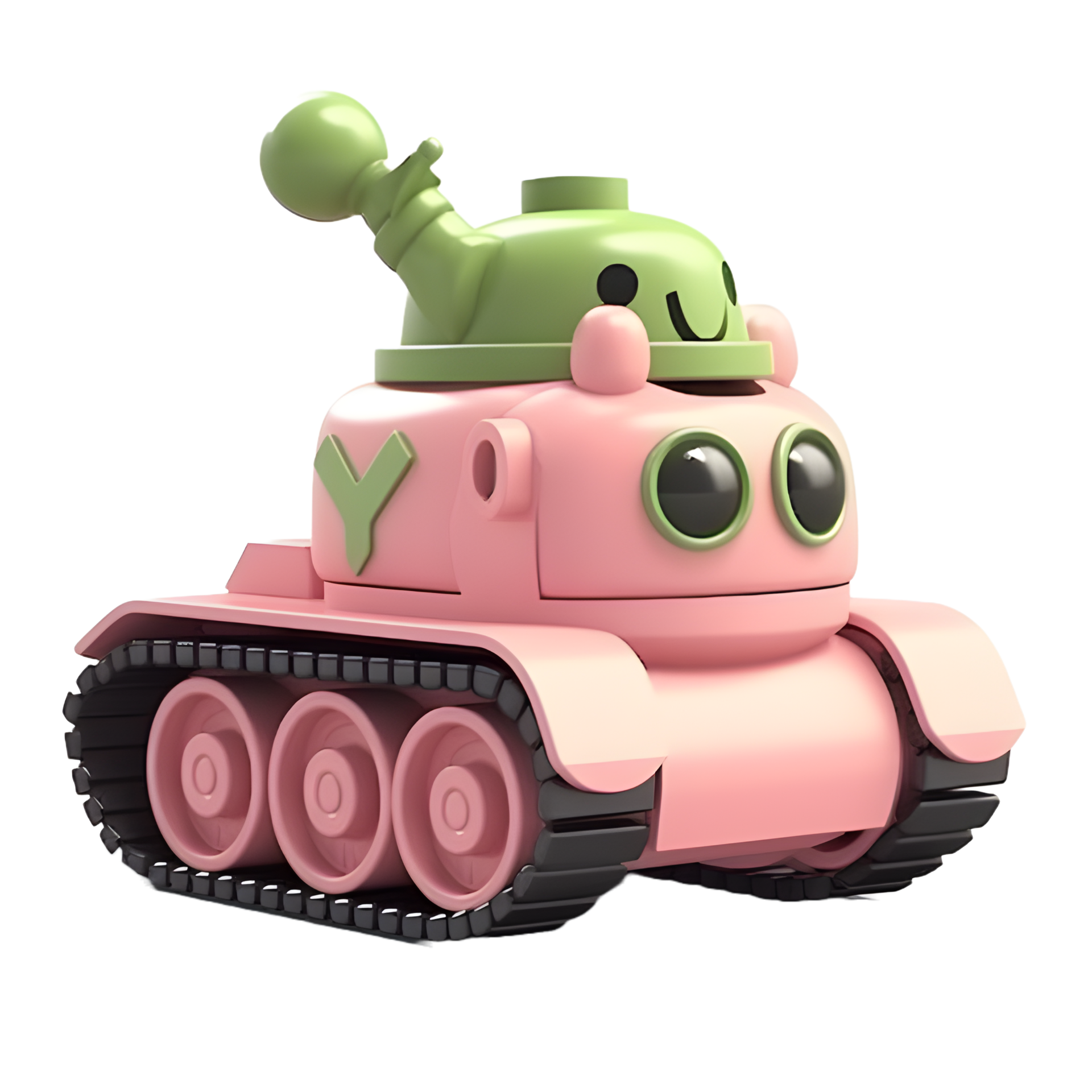 Cute tank isolated on background. Generative AI. 25107073 PNG