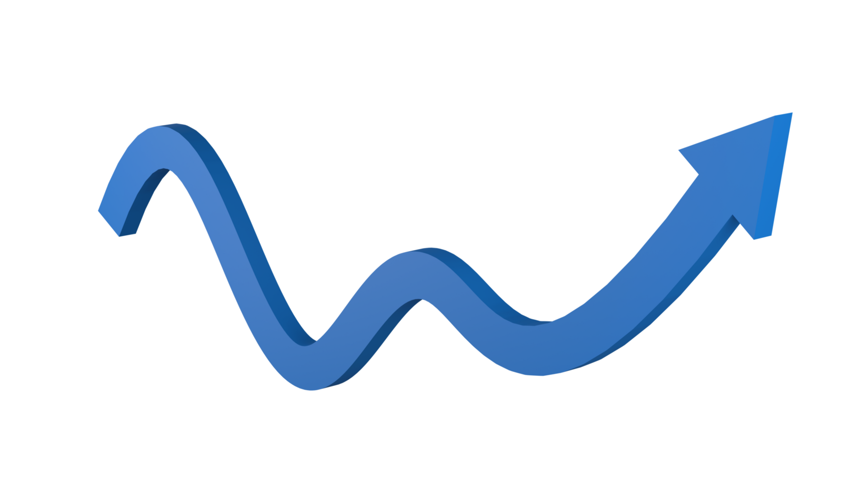 Blue arrow on isolated background. png