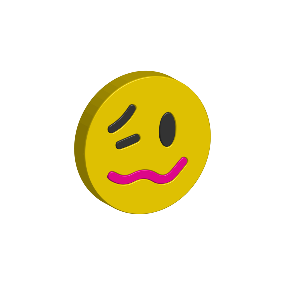 Woozy Face 3D Icon png