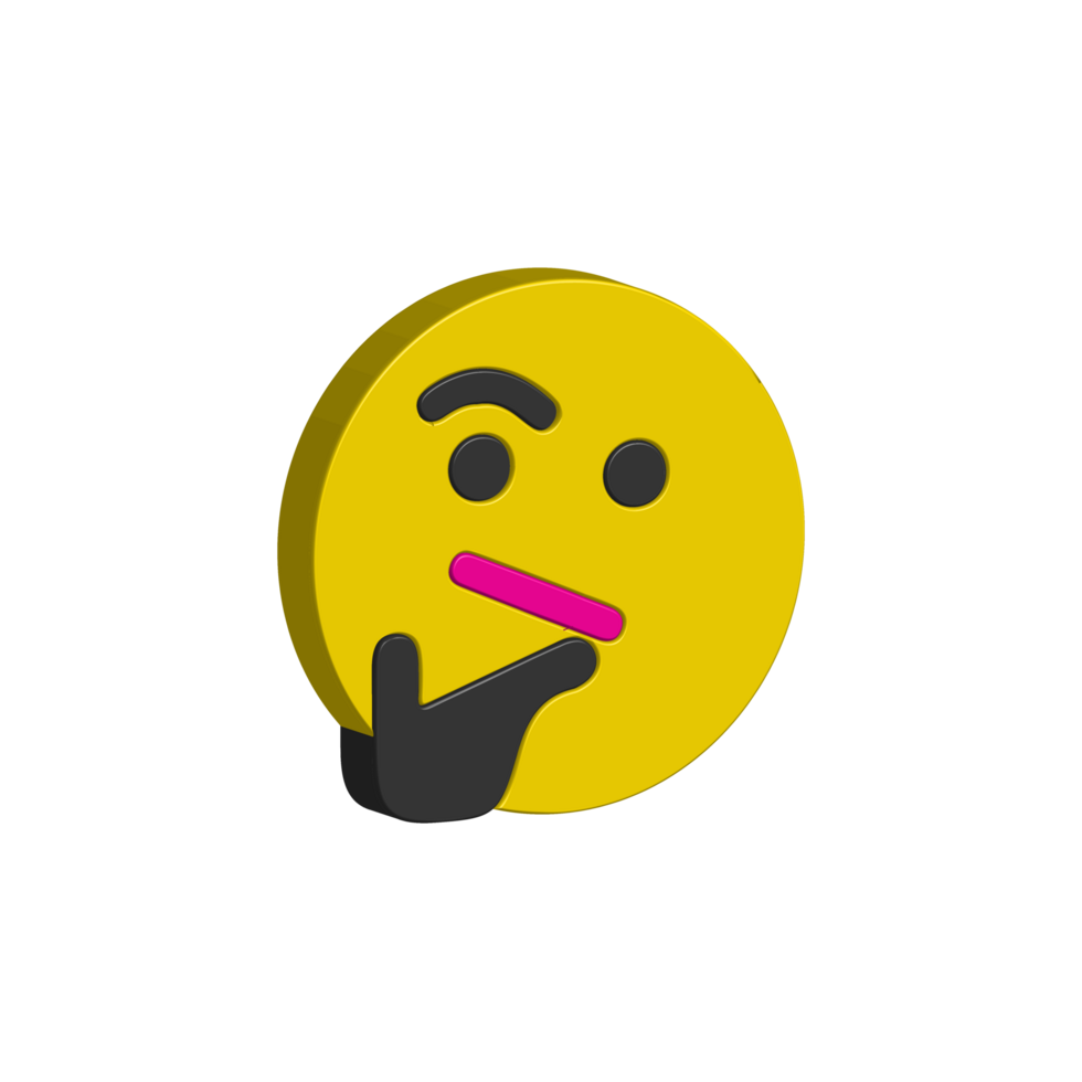 Thinking Face 3D Icon png