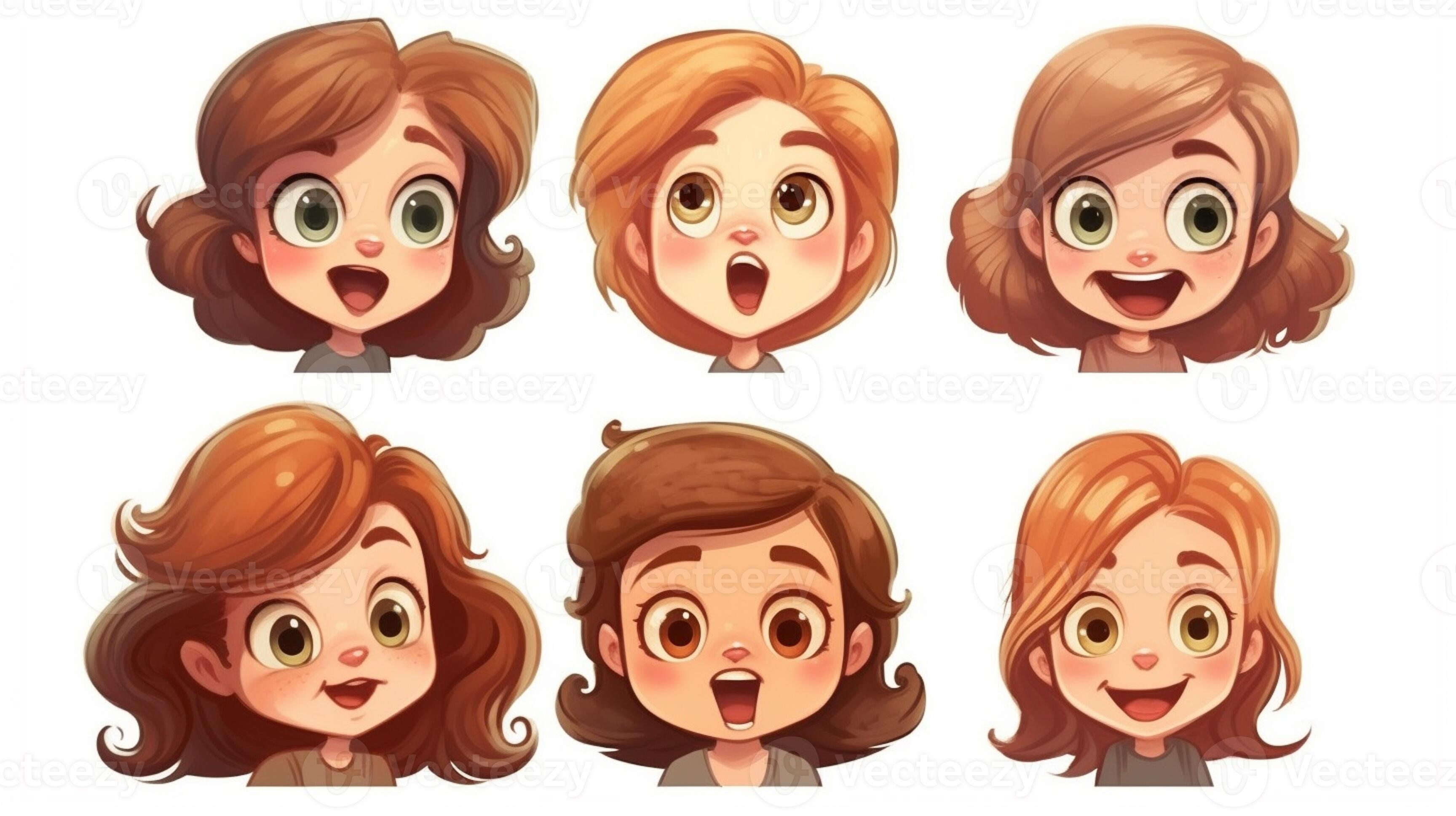 Premium AI Image  A drawing of a cartoon character with different  expressions generative ai