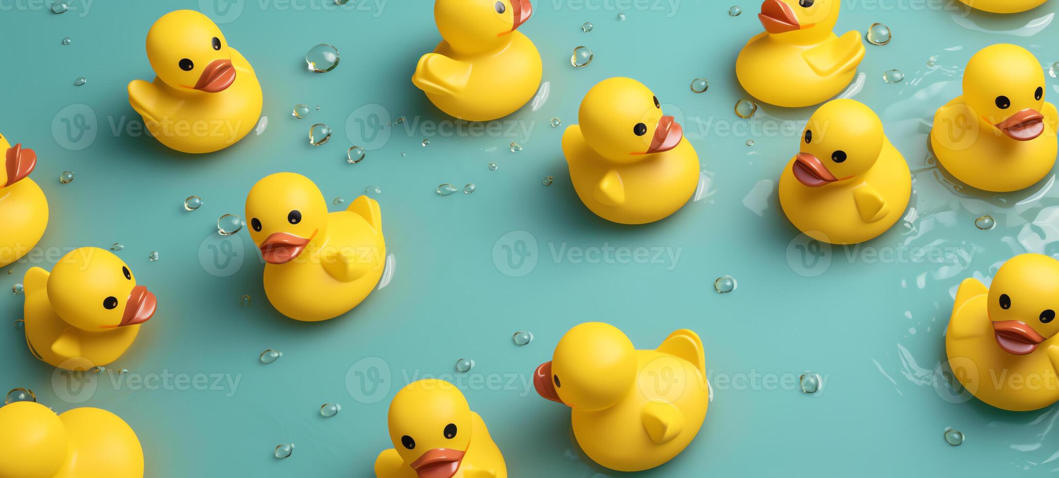 many duck toys background photo