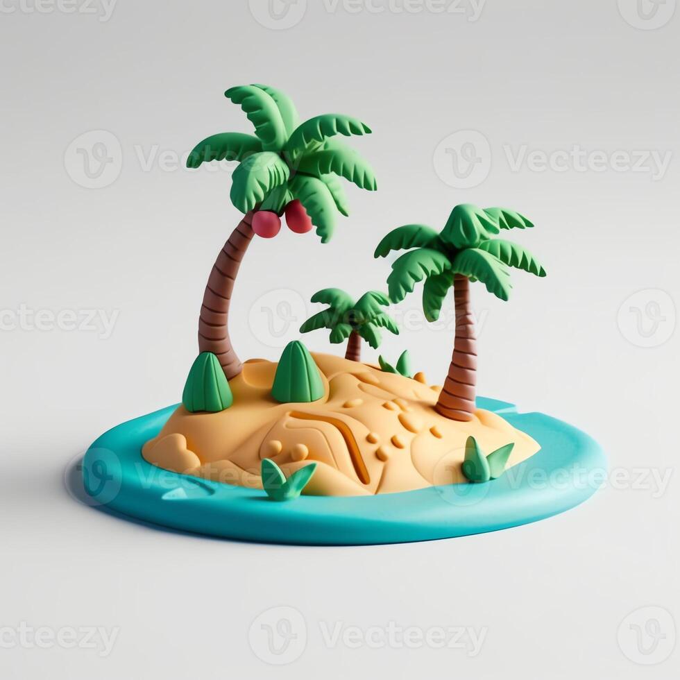 illustration small isolated island photo
