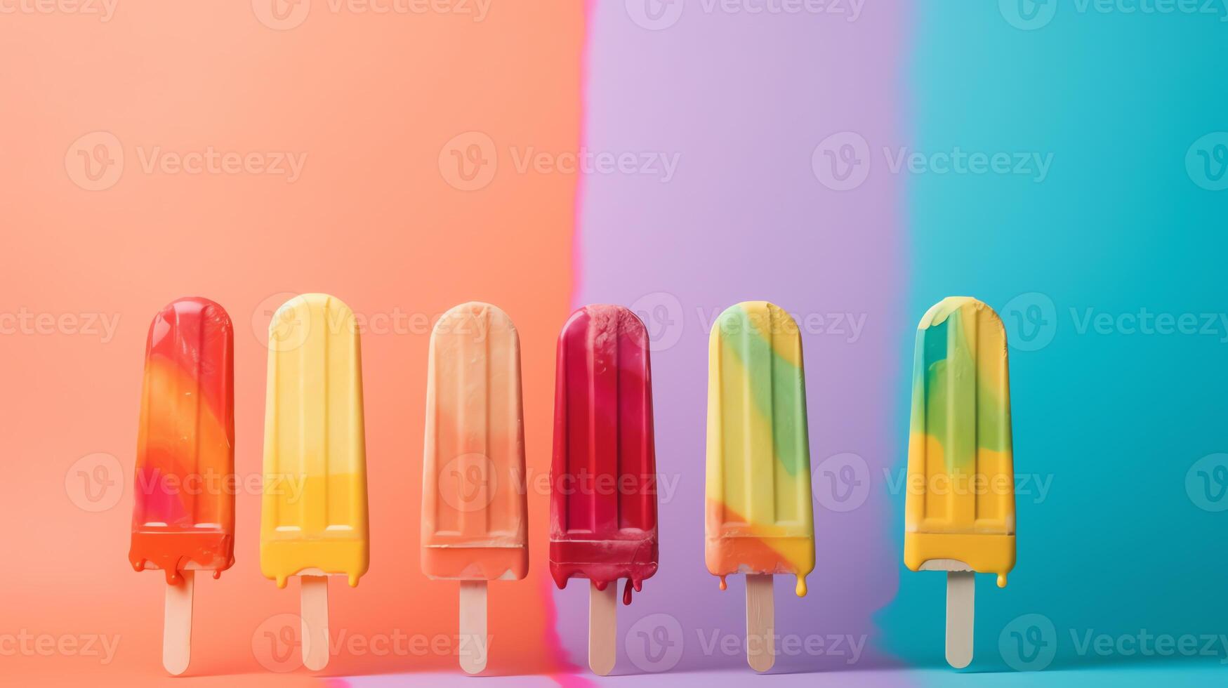 ice popsicle with colorful background photo