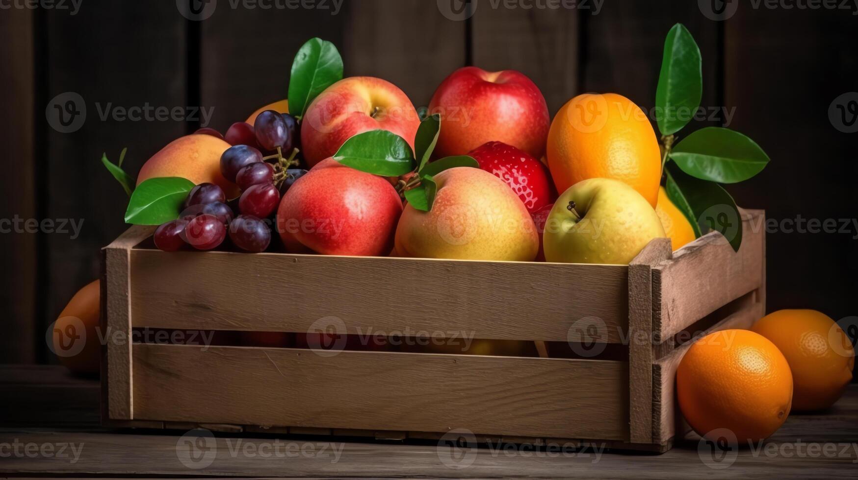 fresh fruit in crate photo