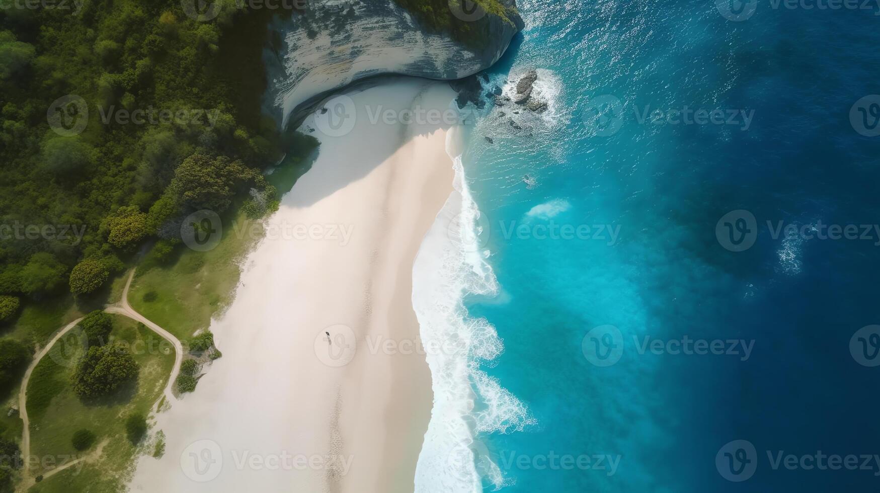 beautiful beach with aerial view photo