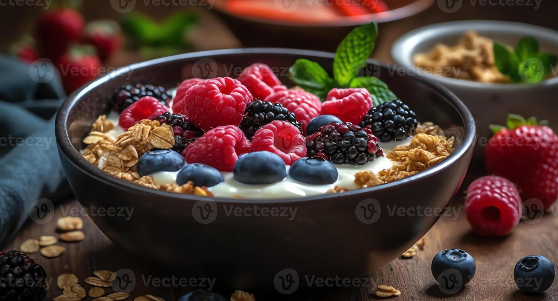 sweet berry with yogurt photo