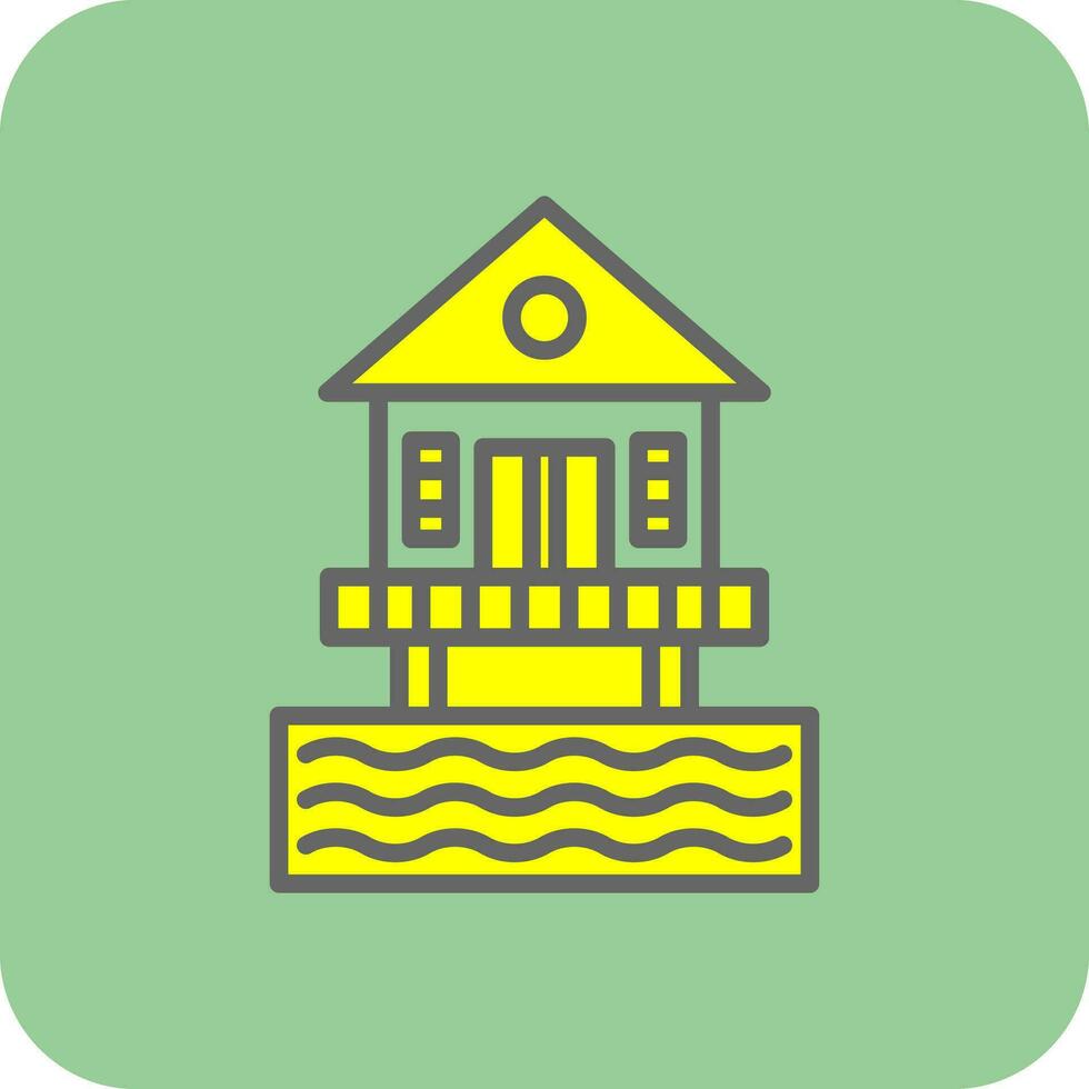 Beach hut Vector Icon Design