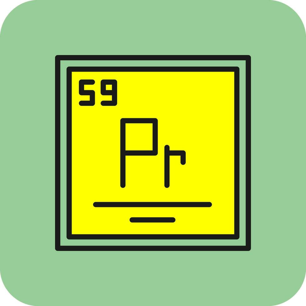 Praseodymium Vector Icon Design