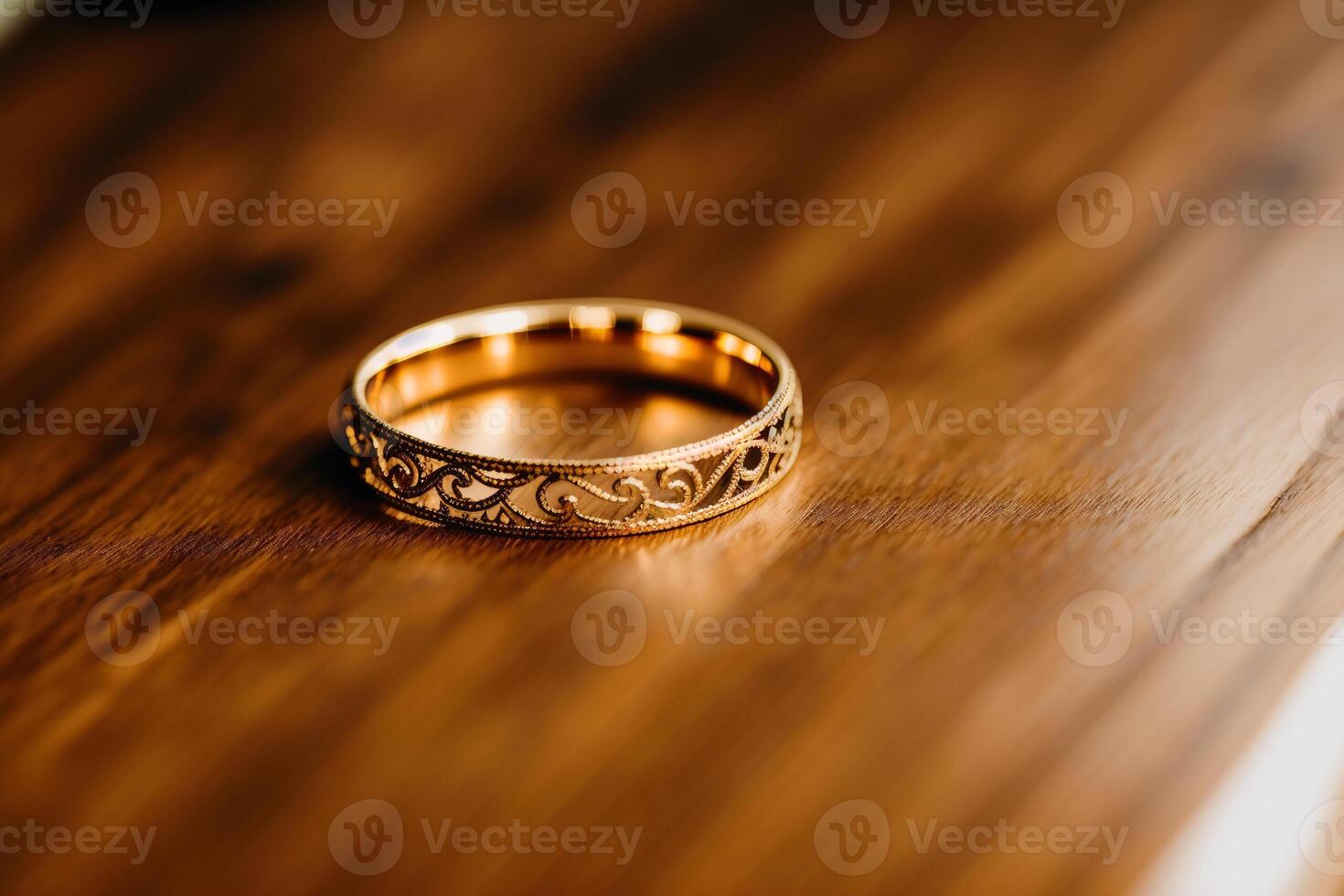 un hermosa Boda anillo. eterno amor. el viaje de Boda anillos generativo ai foto