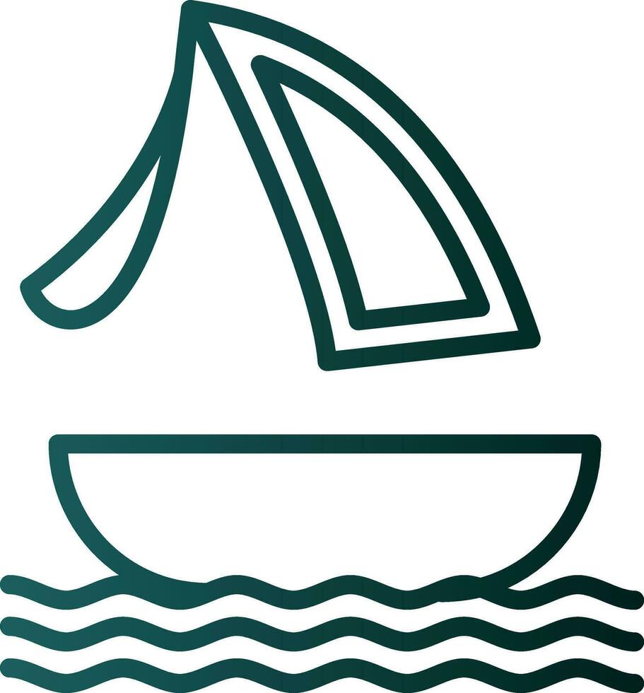 Surfing boat Vector Icon Design