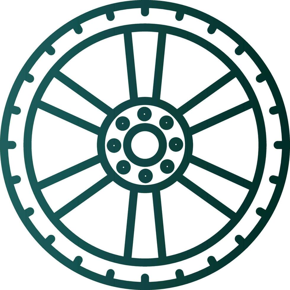 Alloy wheel Vector Icon Design