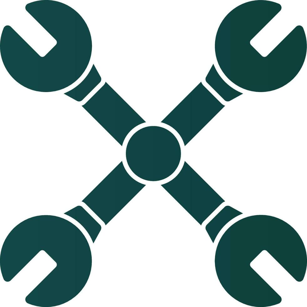 Cross wrench Vector Icon Design