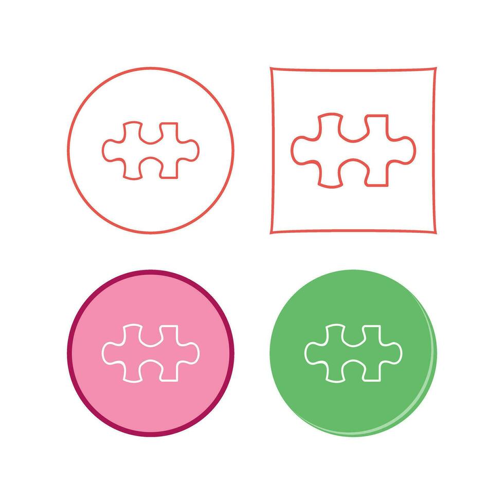 Unique Puzzle Piece Vector Icon