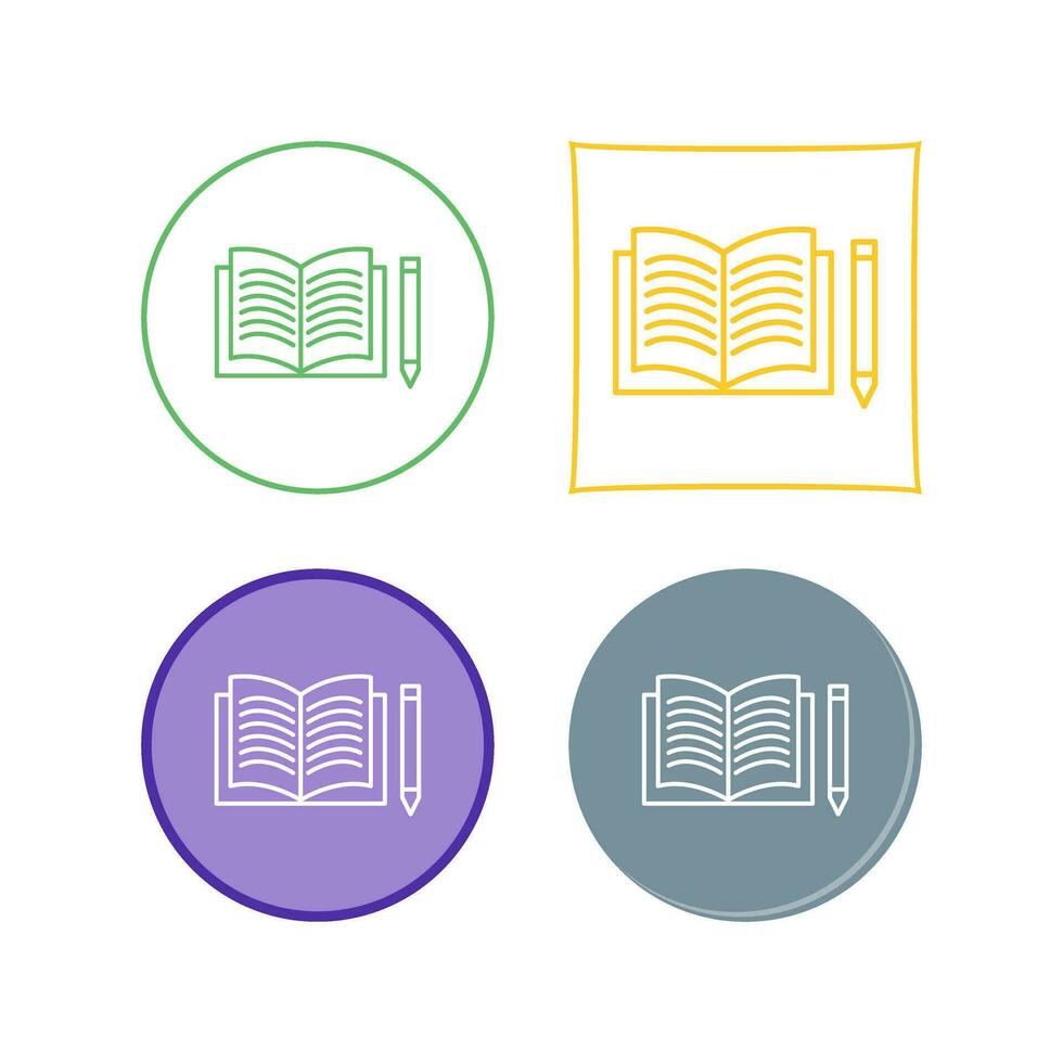 Unique Pencil and Book Vector Icon