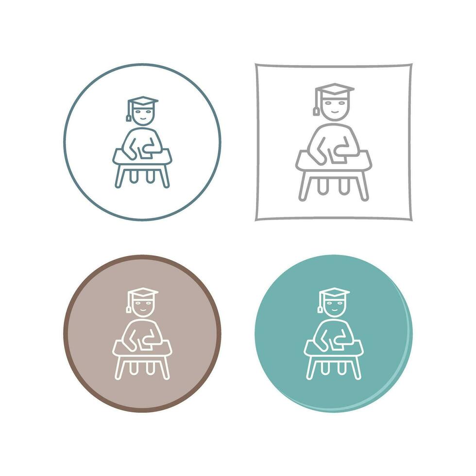 Unique Studying on Desk Vector Icon