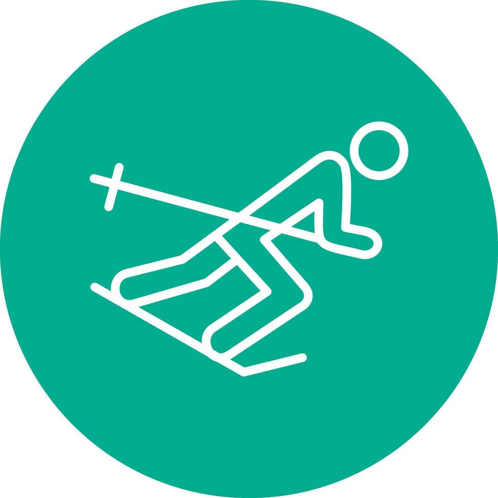 Skier Vector Icon Design