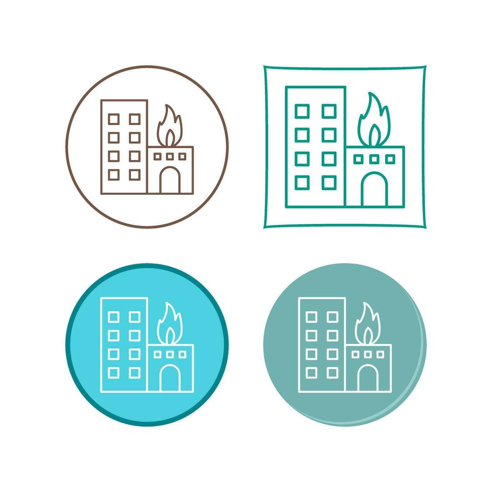 Unique Burning Building Vector Icon
