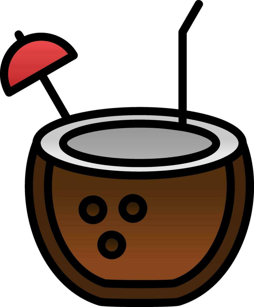 Coconut drink Vector Icon Design