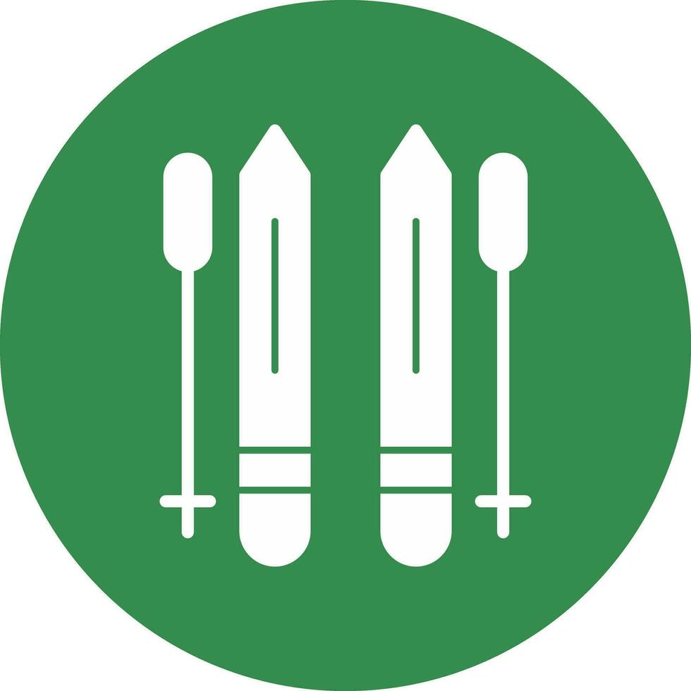 Ski poles Vector Icon Design