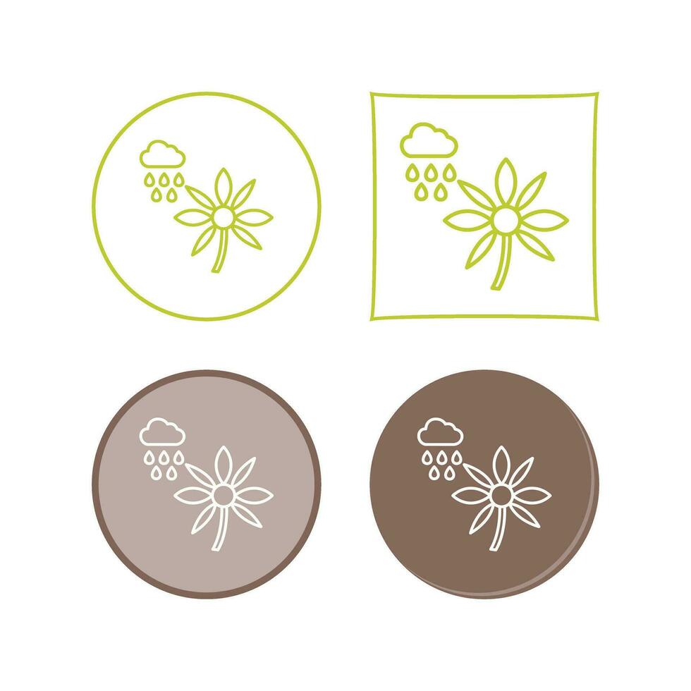 Flower with rain Vector Icon