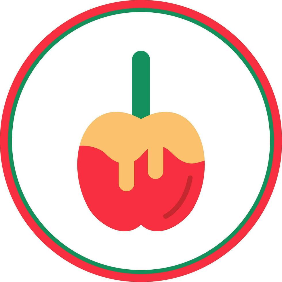 Caramel apple Vector Icon Design