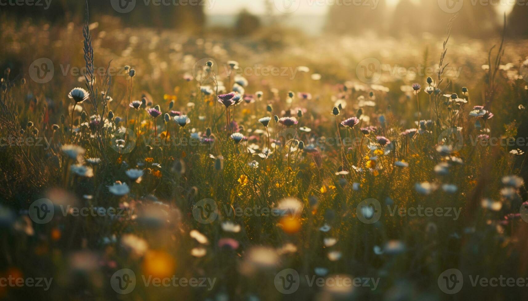 vibrante margarita florecer en Fresco verano prado generado por ai foto