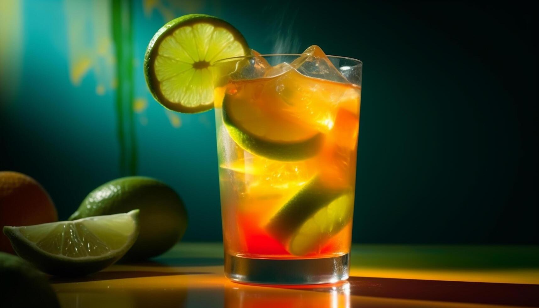 Fresh citrus mojito, perfect for summer parties generated by AI photo