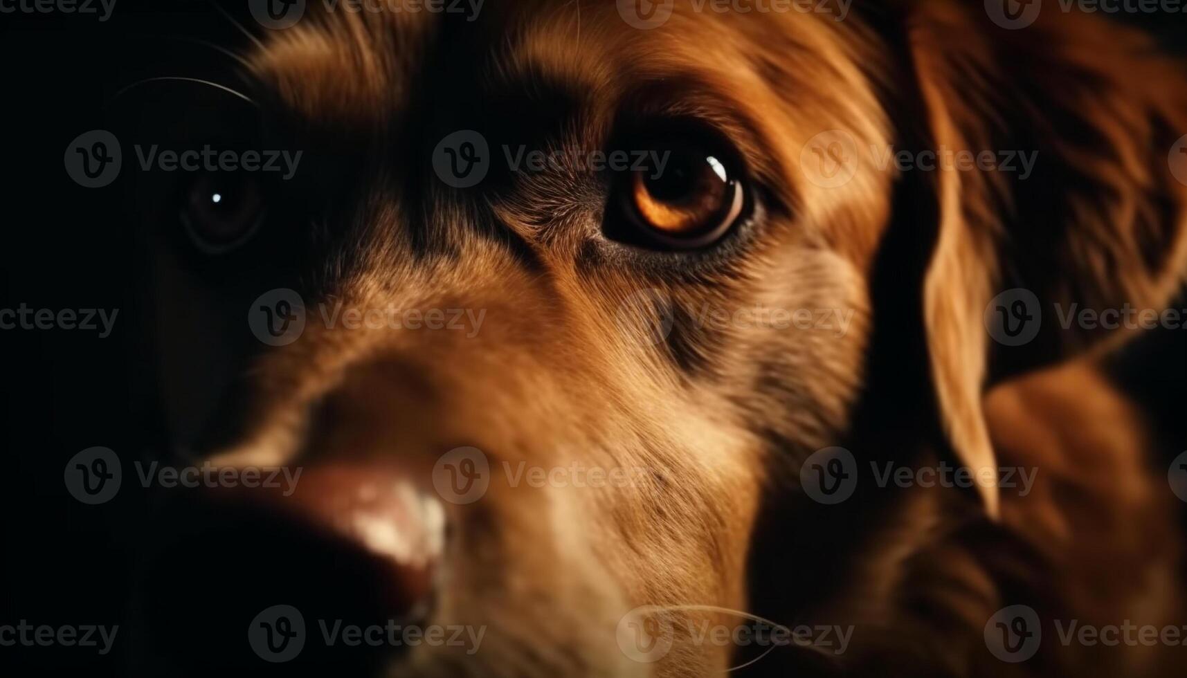 Cute purebred puppy portrait, focus on foreground generated by AI photo