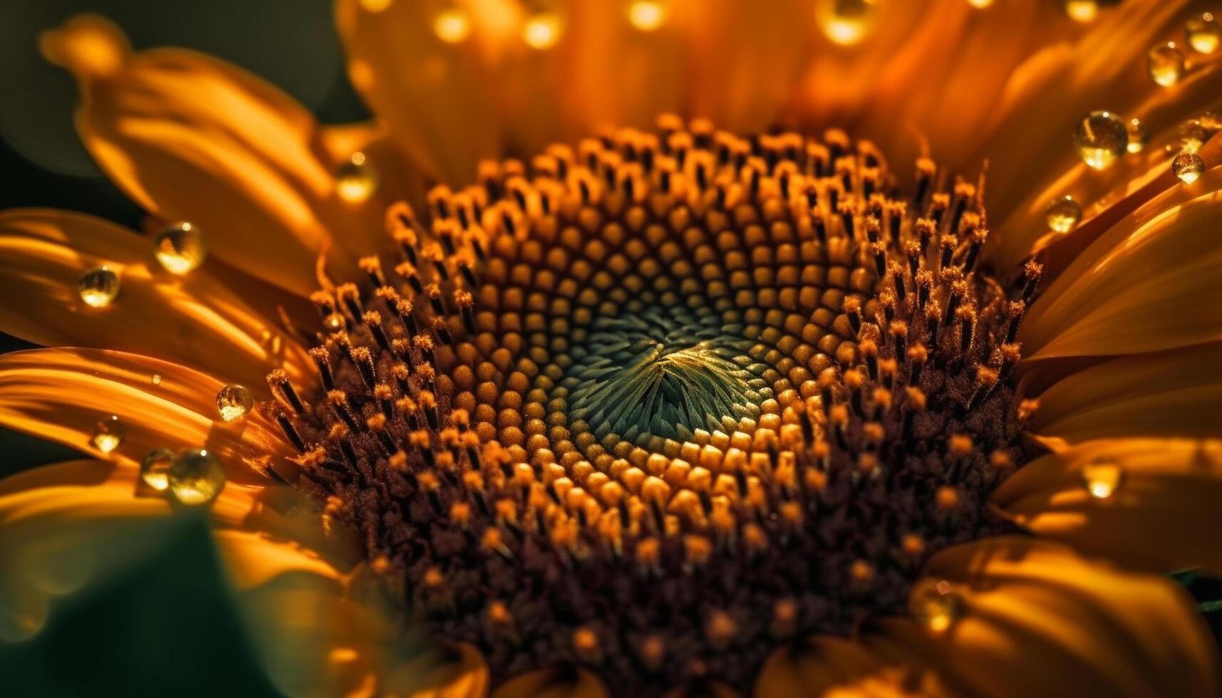 Vibrant sunflower shines in organic meadow field generated by AI photo