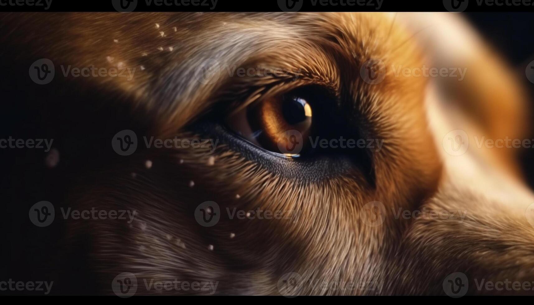 Cute puppy portrait with focused animal nose generated by AI photo