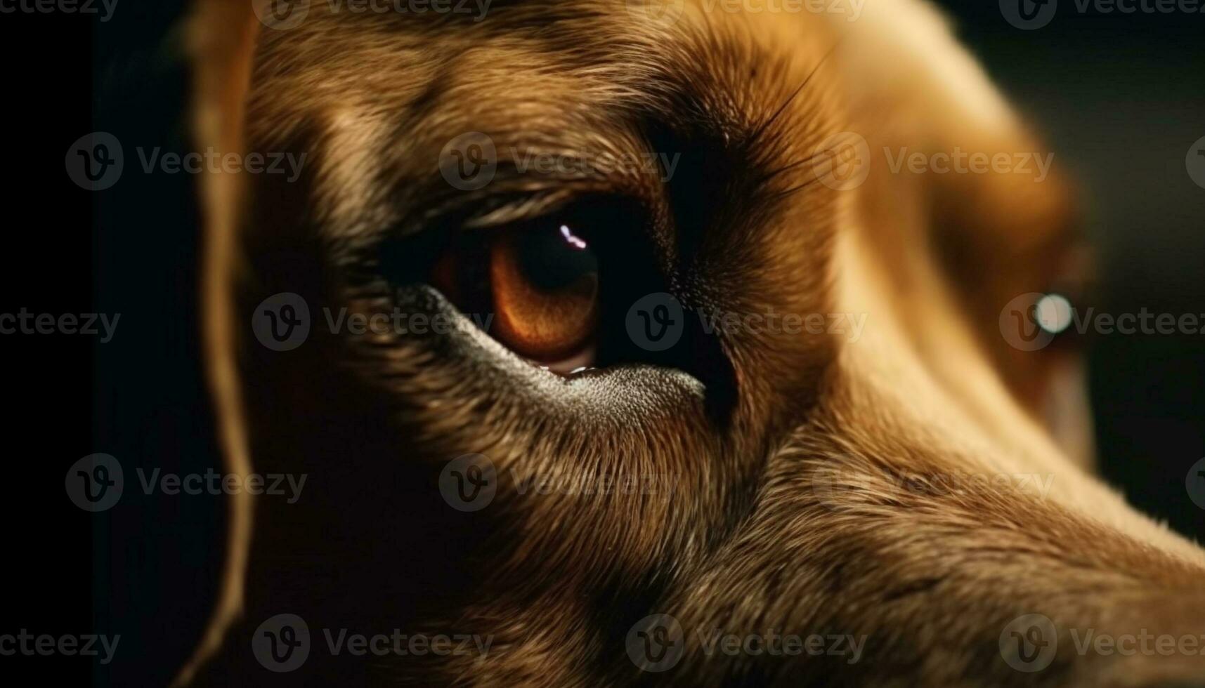 Cute puppy nose in close up portrait generated by AI photo