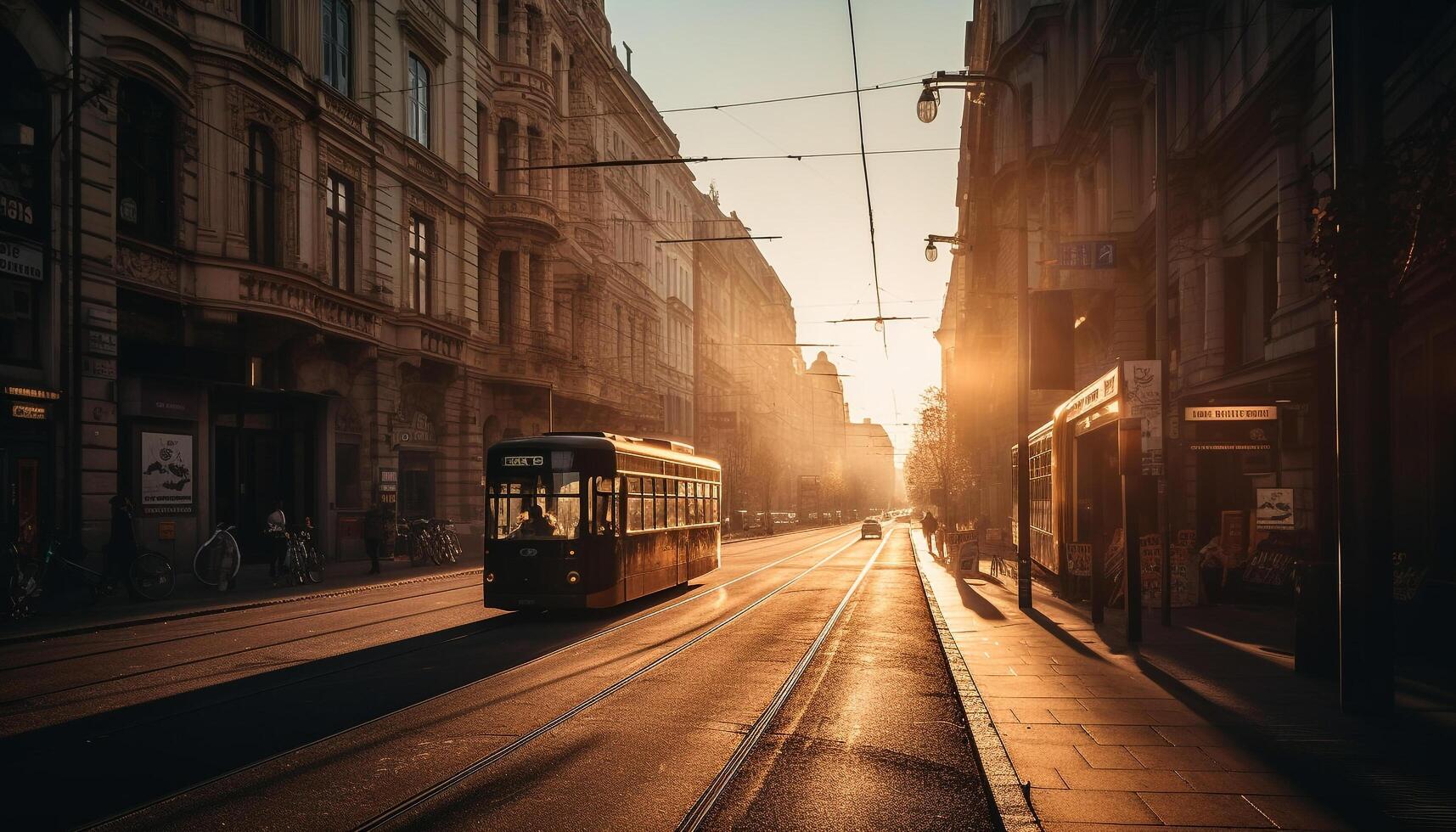 ciudad vida se apresura por en un difuminar generado por ai foto