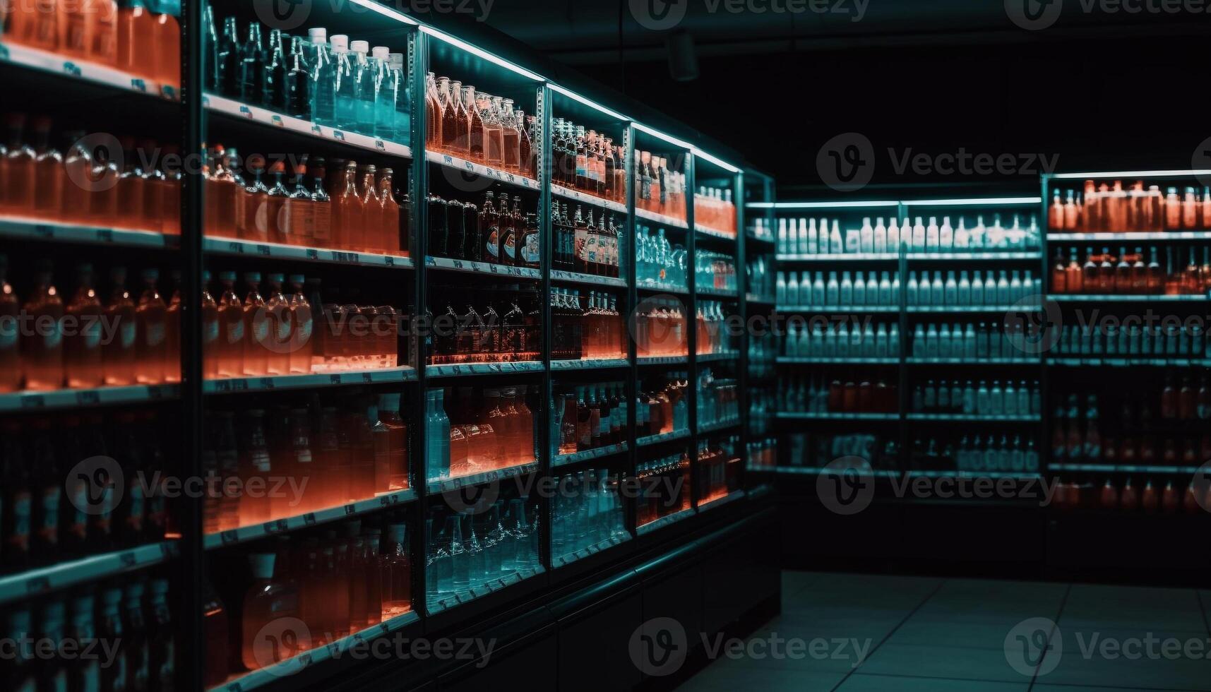 Abundance of groceries in clean storage room generated by AI photo