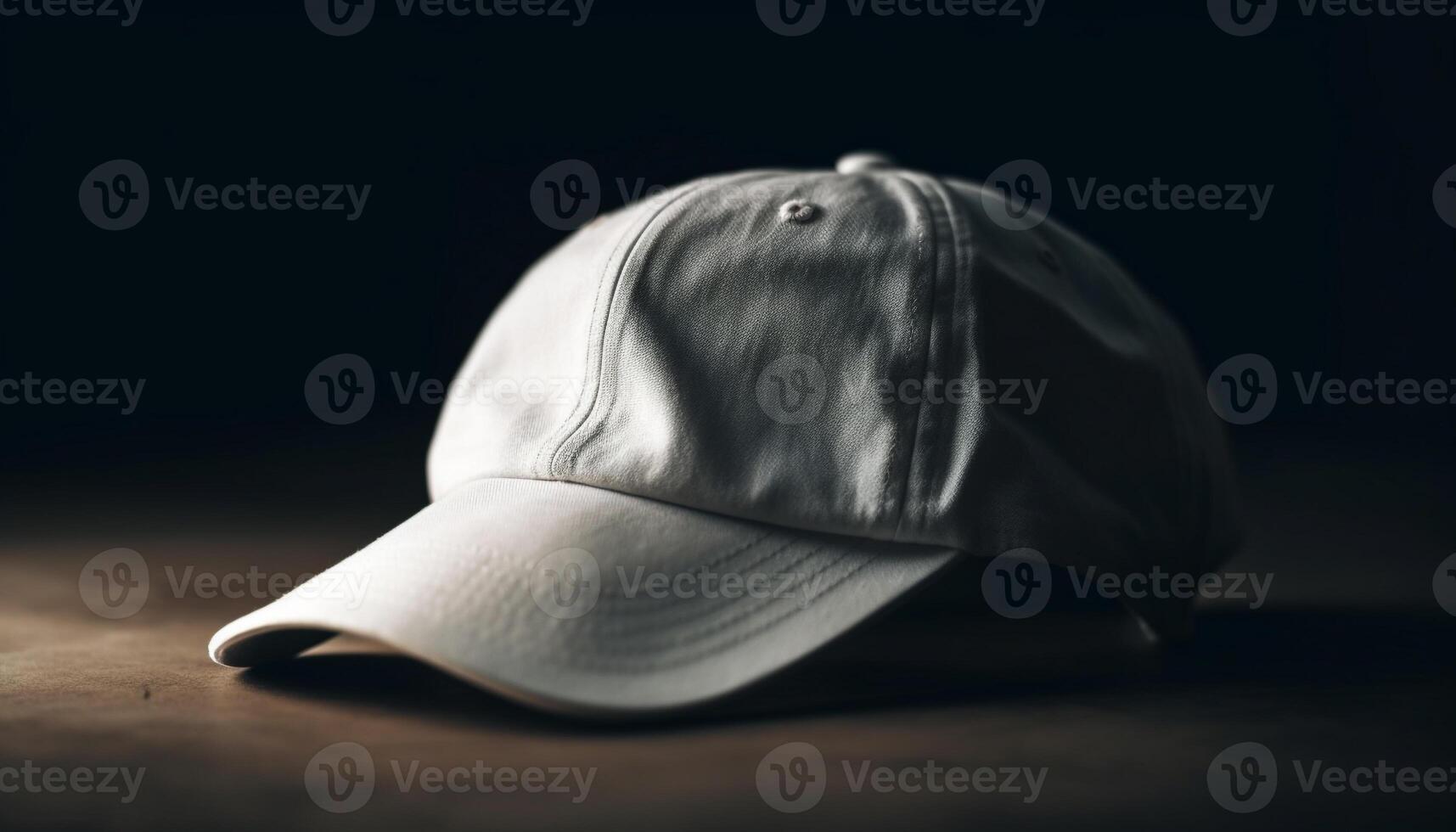 Modern baseball cap design on black background generated by AI photo