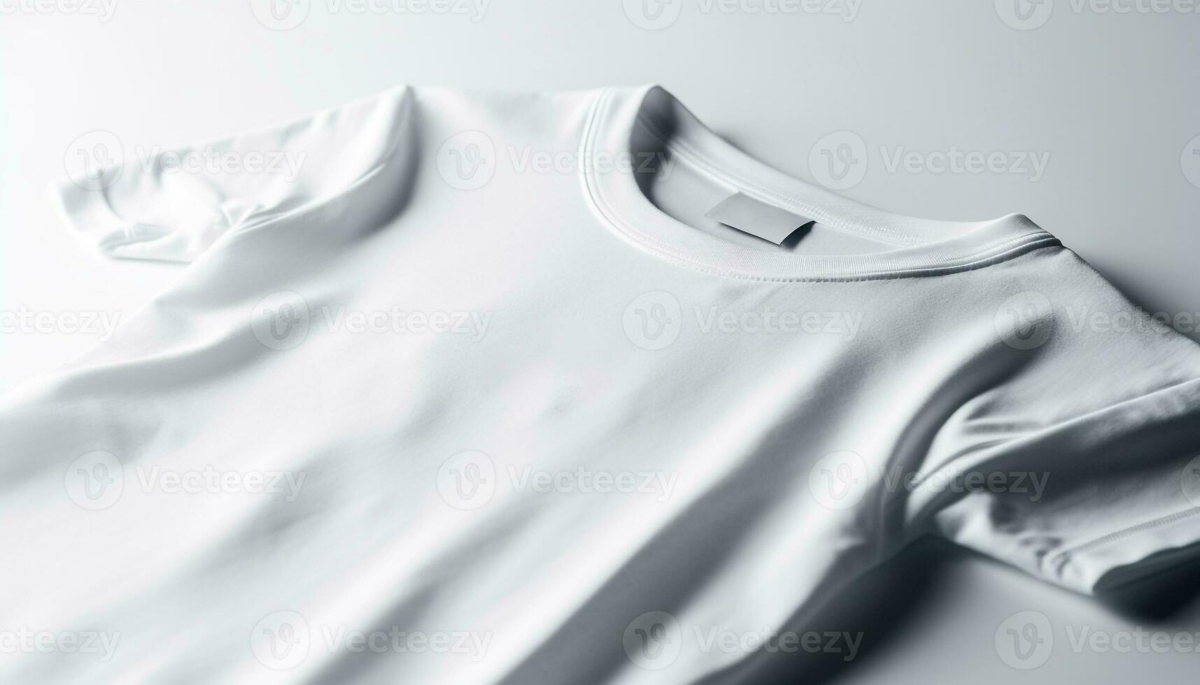 Blue shirt folded on white background, simplicity generated by AI photo