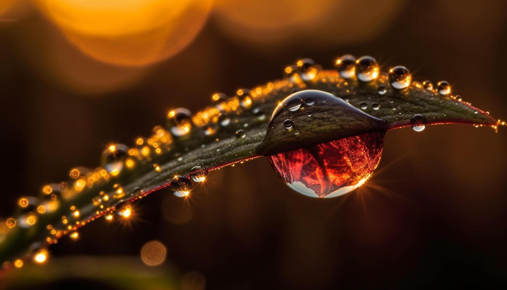 mojado hoja refleja vibrante belleza de naturaleza generado por ai foto