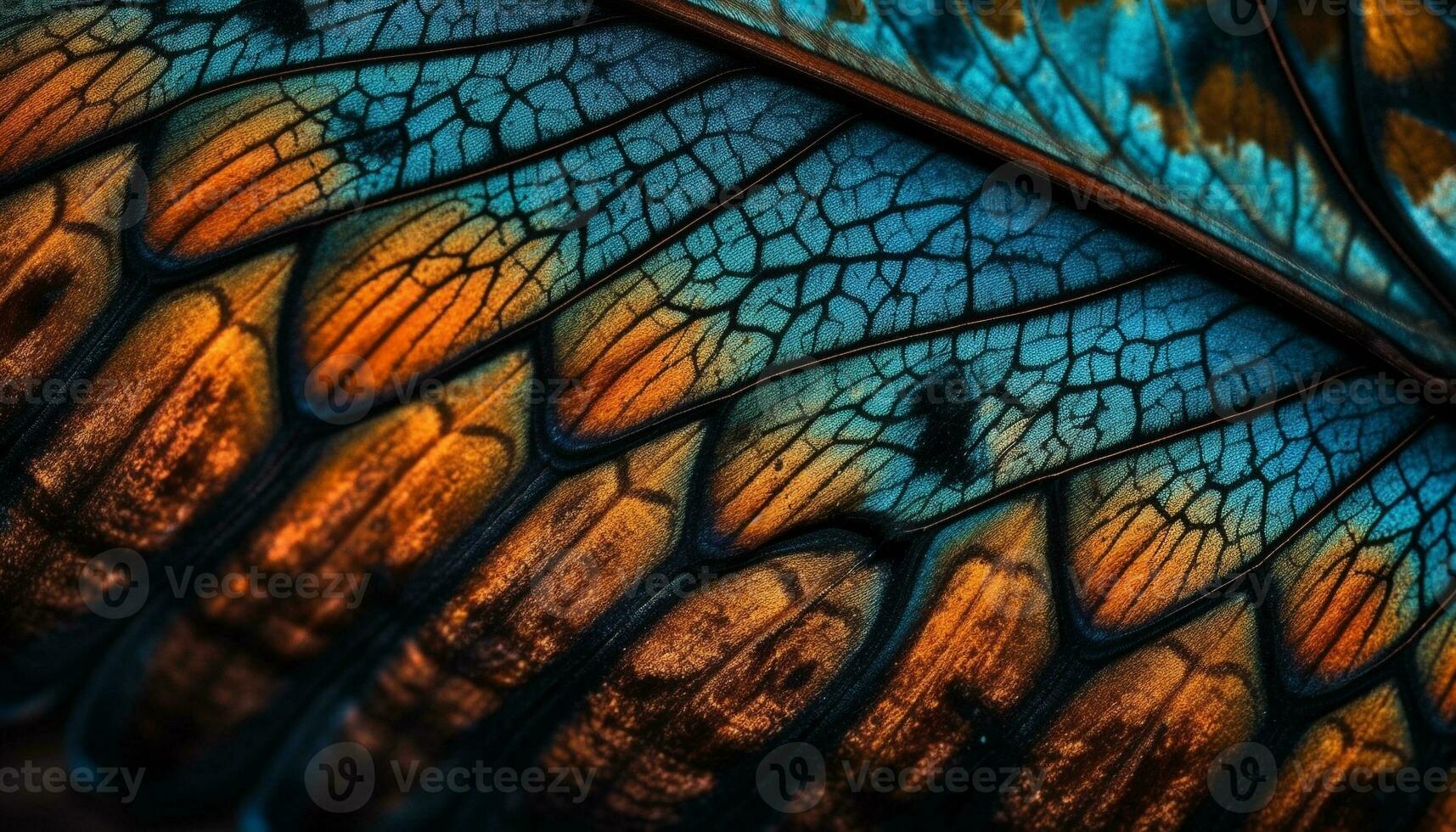 Vibrant colored leaf, macro shot nature artistry generated by AI photo