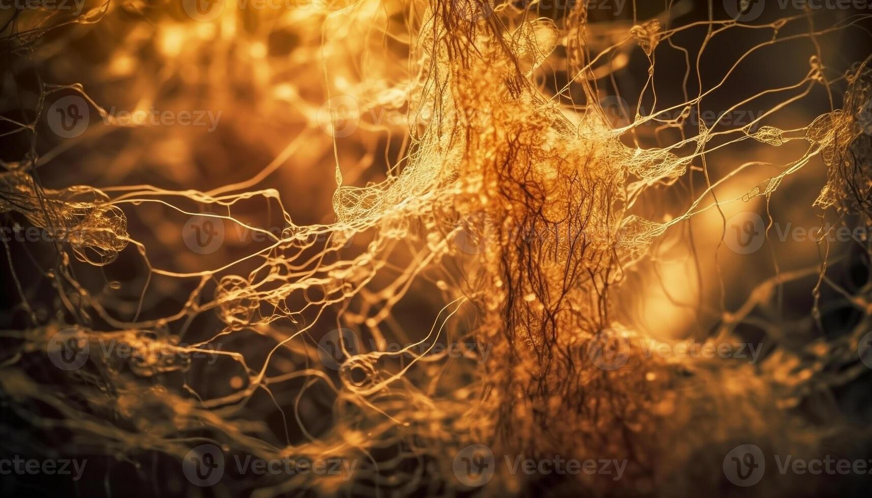 Glowing yellow leaf on wet branch underwater generated by AI photo