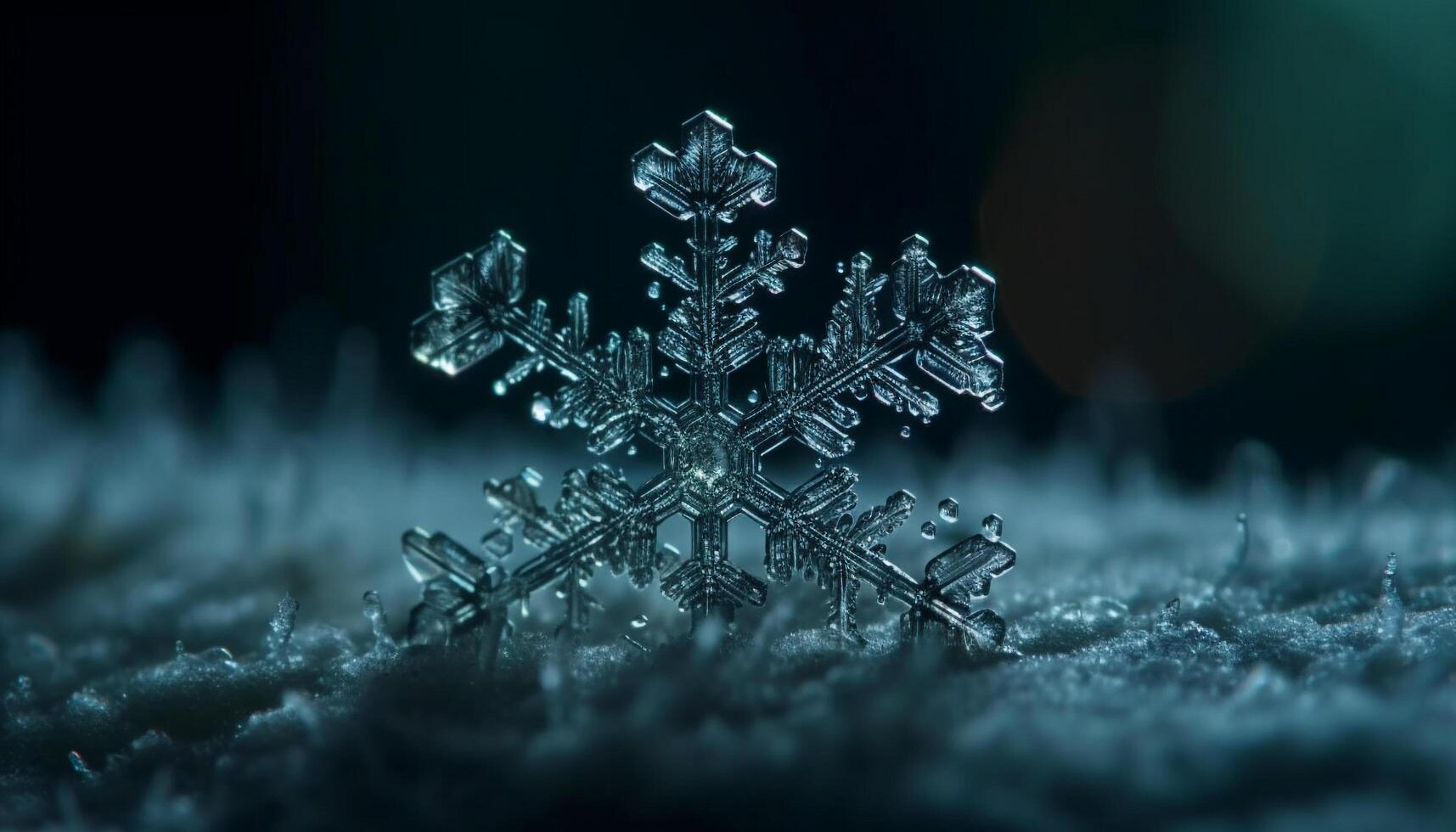 Shiny snowflake frozen in time, celebration defined generated by AI photo