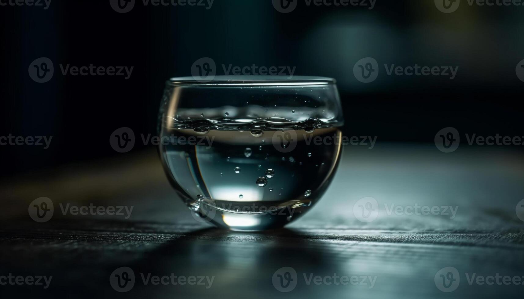 Transparent liquid drops refreshing thirst quenching drink generated by AI photo