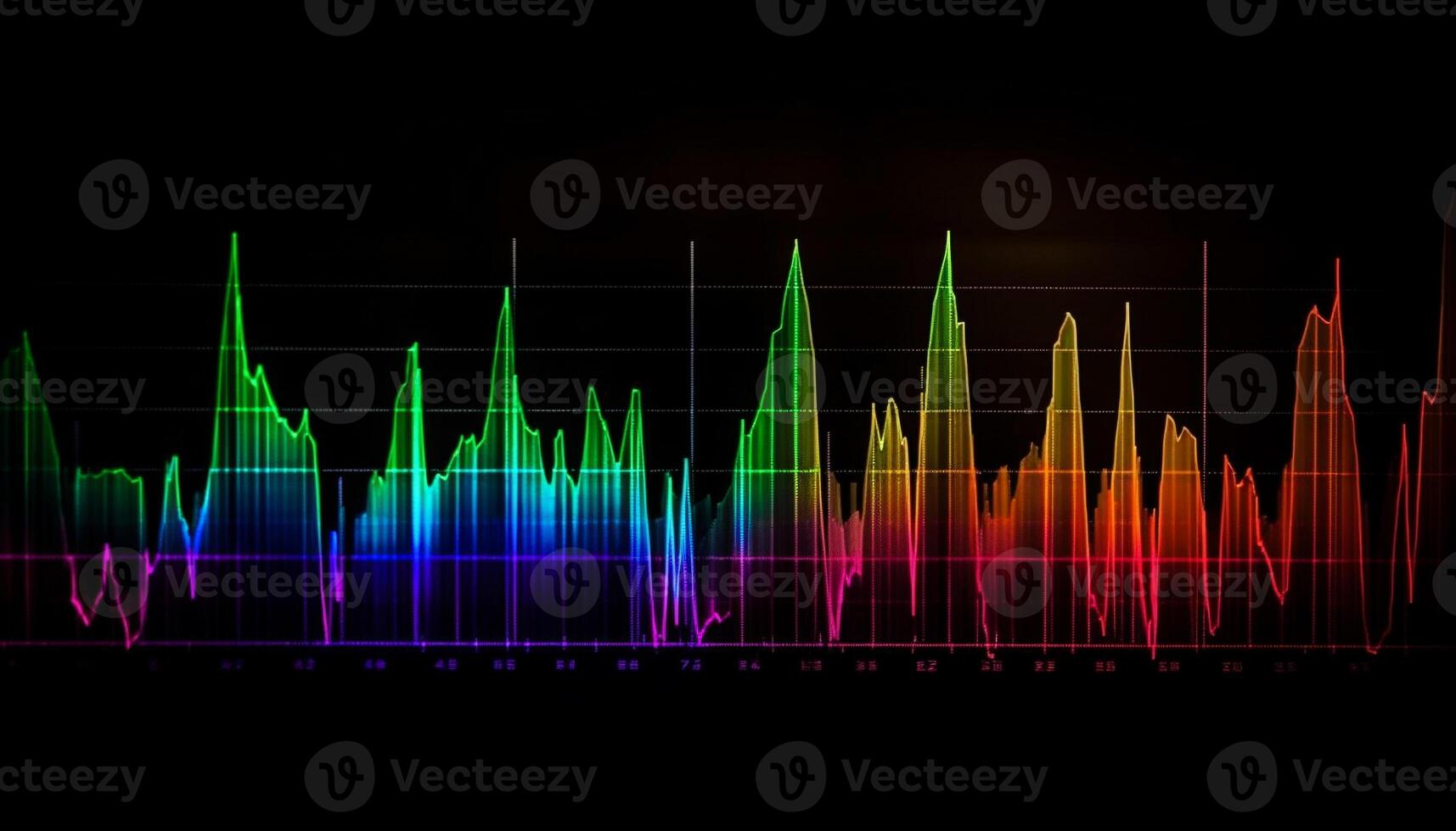 Pulsating wave pattern in multi colored abstract illustration generated by AI photo