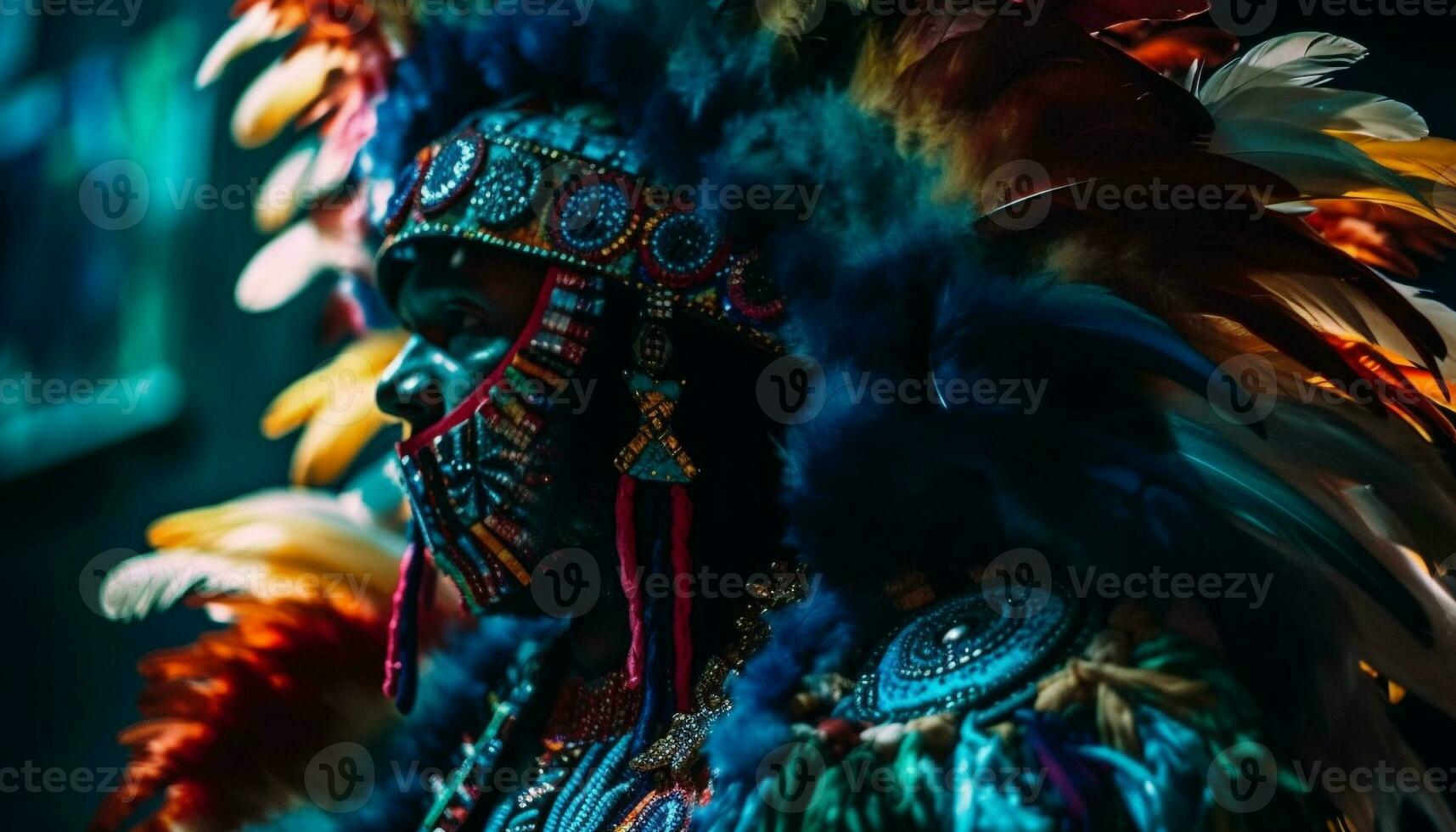 Majestic beauty in traditional carnival celebration parade generated by AI photo