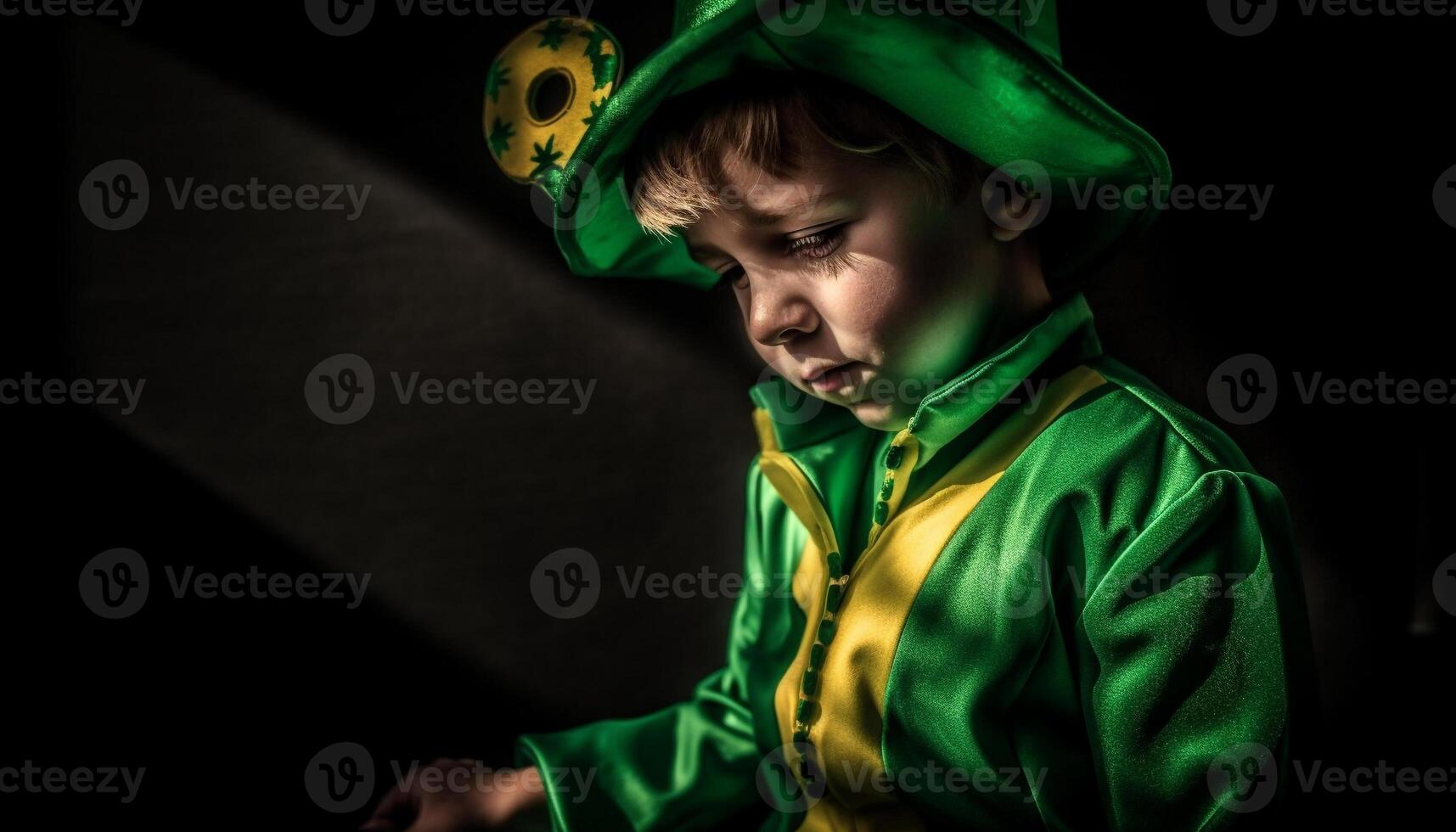 pequeño Niños jugando en oscuro divertido noche generado por ai foto