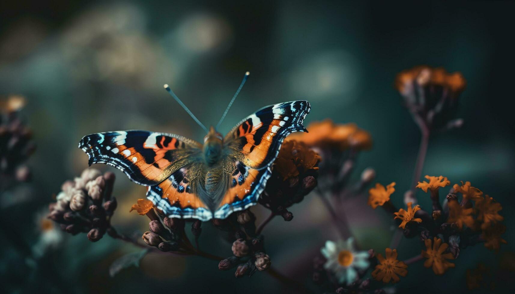 Butterfly wing patterns reveal natural beauty outdoors generated by AI photo