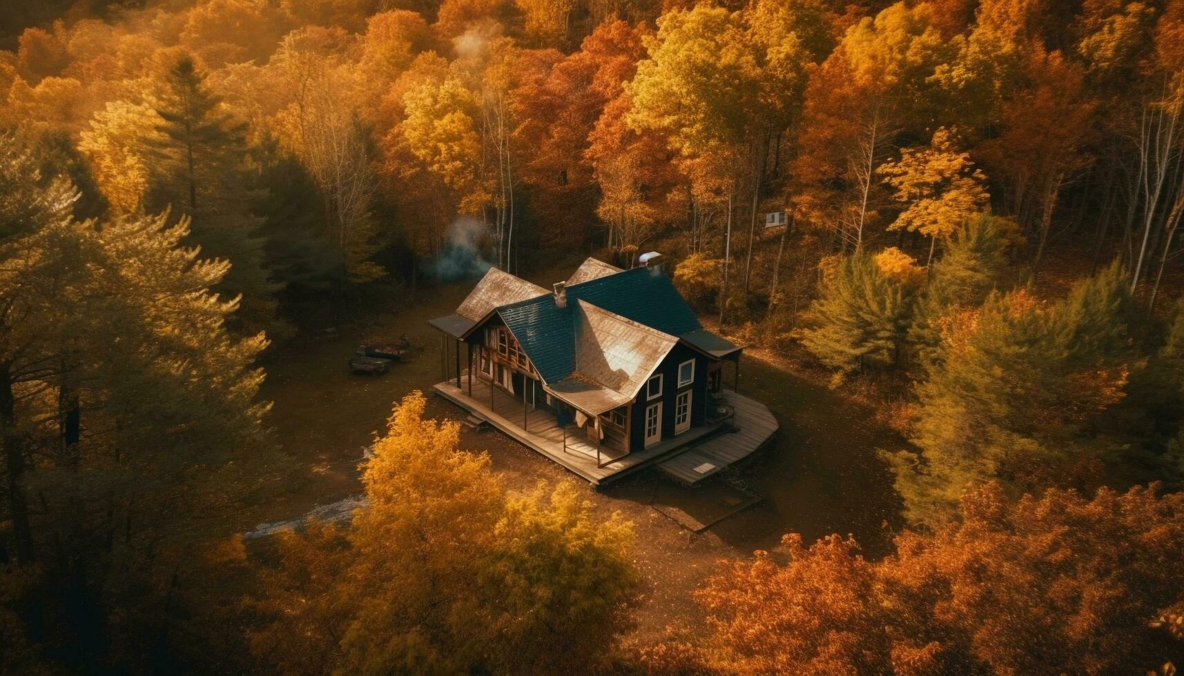 multi de colores otoño paisaje, tranquilo bosque reflexión generado por ai foto