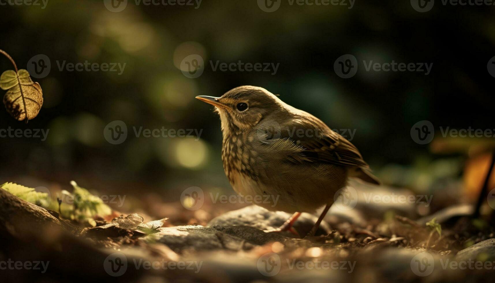 Cute yellow bird perching on tree branch generated by AI photo